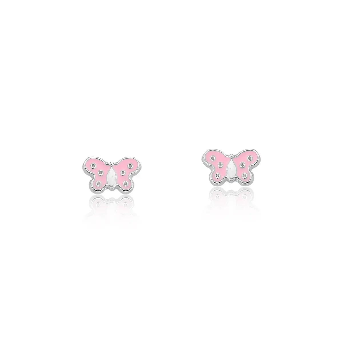 Brinco Borboleta Rosa Resinada