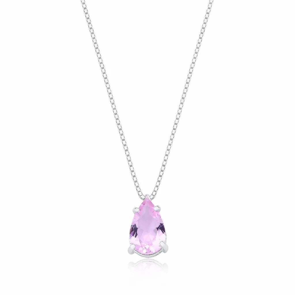 Colar Gota Rosa Claro