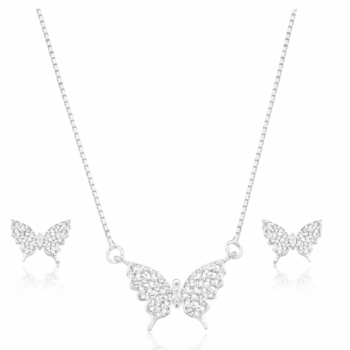 Conjunto Borboleta Cravejada