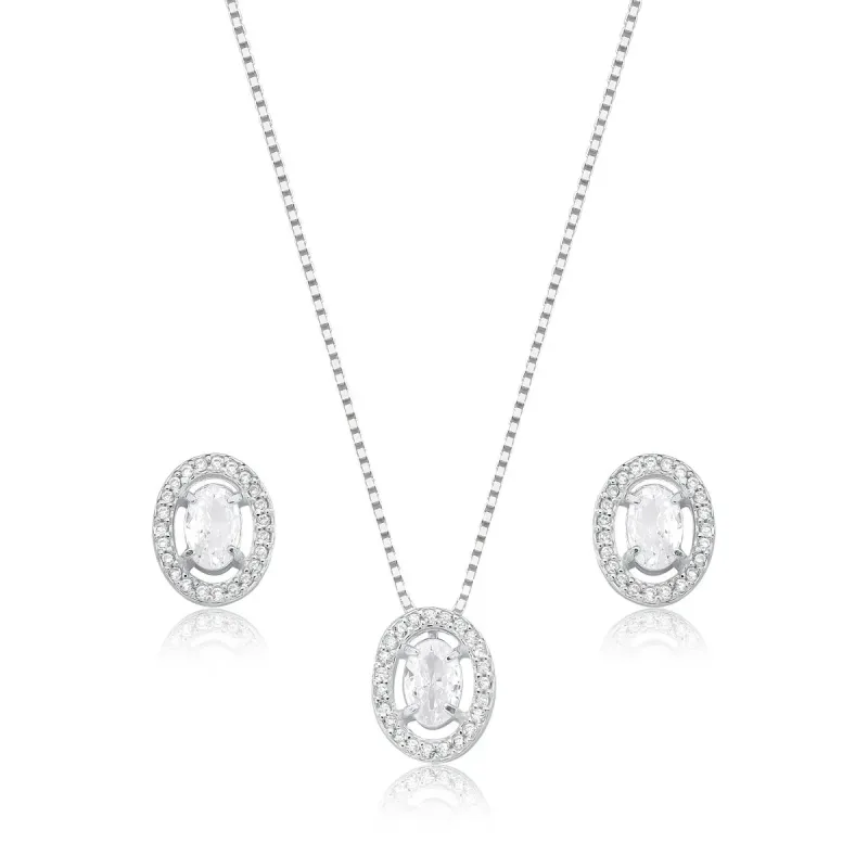 Conjunto Oval com Moldura Cravejada