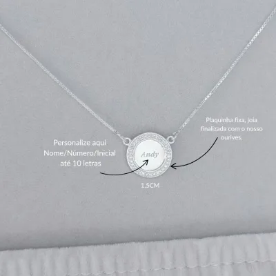 Colar Circulo Cravejado Personalizado — foto 3