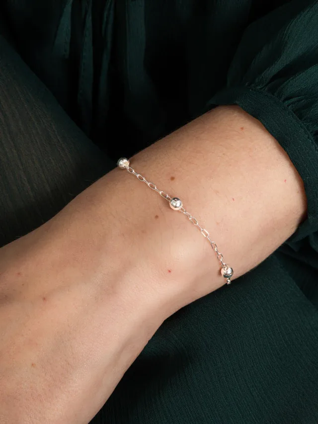 Pulseira de Prata 925 Bolas 3.5mm