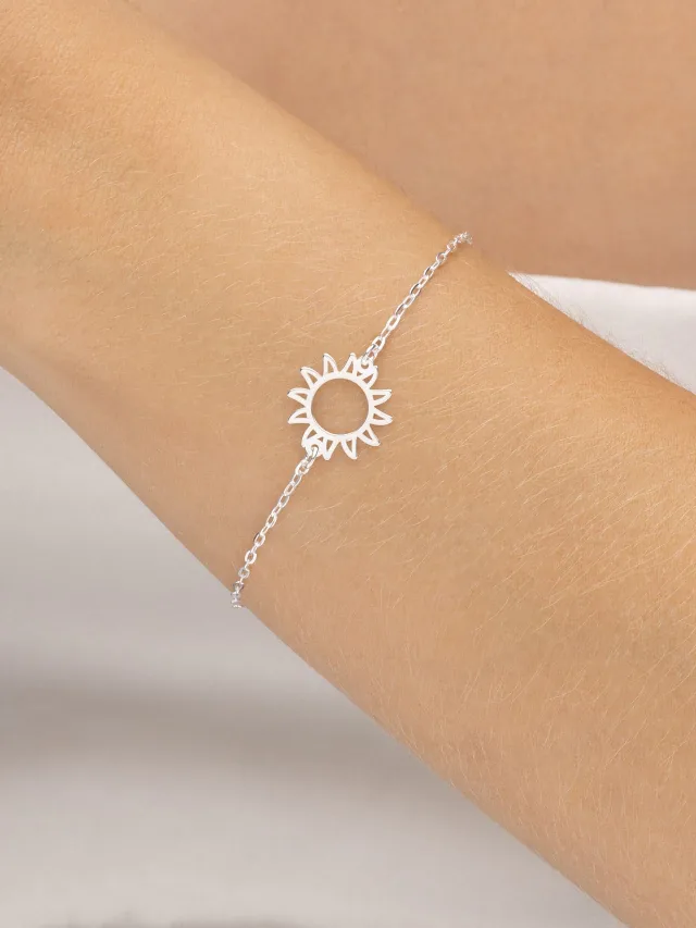 Pulseira de Prata 925 Sol Central