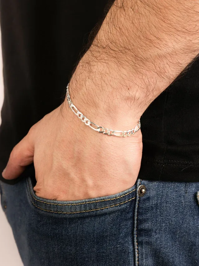 Pulseira Masculina de Prata 925 Elos 3x1 5.3mm