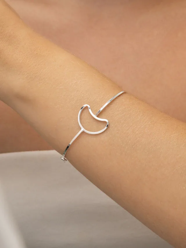 Bracelete de Prata 925 Lua Vazada
