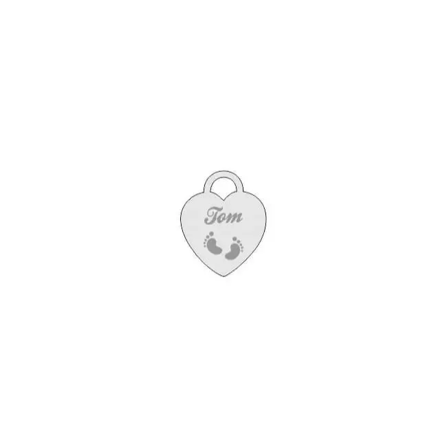 Berloque Coração Pézinho Personalizado
