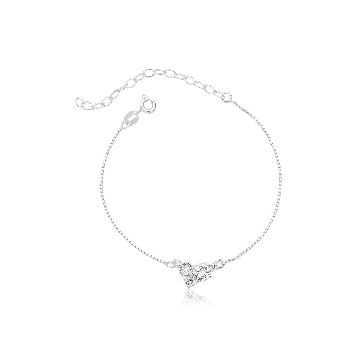Pulseira 4 Zirconias Redondas 1, 3, 4 e 5mm com extensor