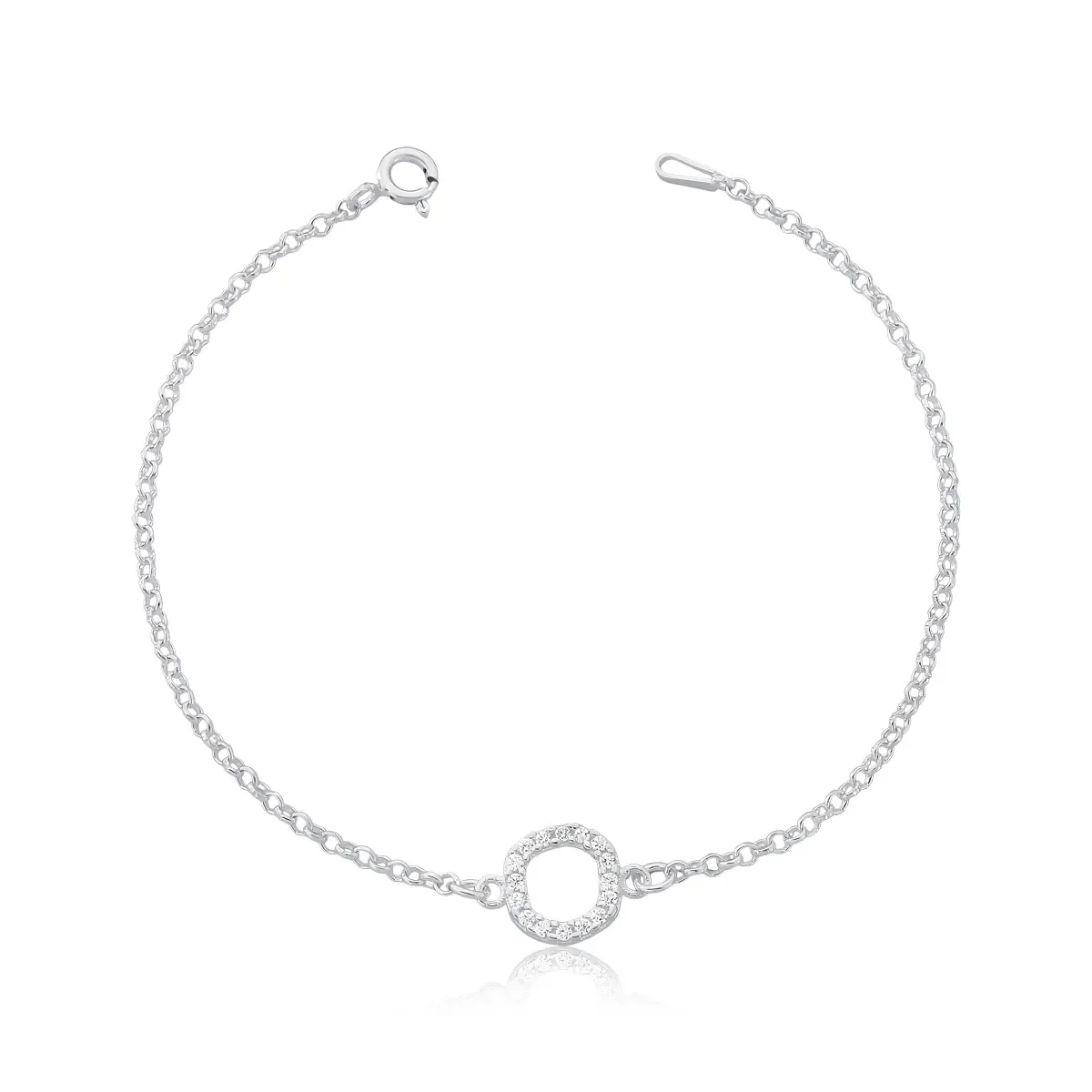 Pulseira Redonda Cravejada Elo Português