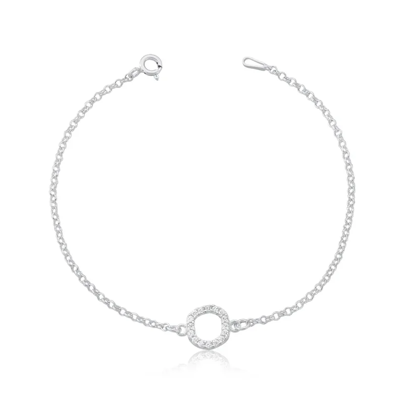 Pulseira Redonda Cravejada Elo Português