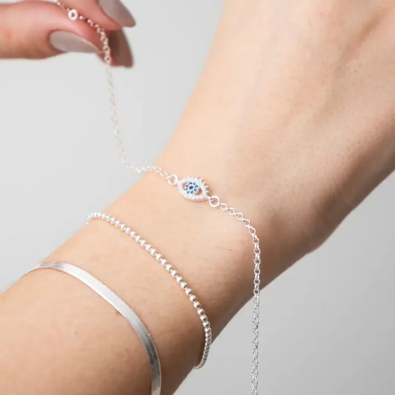 Pulseira Olho Grego Cravejado Elo Português