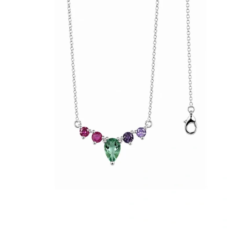 Pulseira Gota Turmalina e Redonda Rosa e Lilas