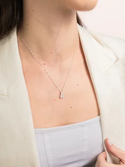 Colar de Prata 925 com Pingente Nossa Senhora Zircônias Brancas — foto 2