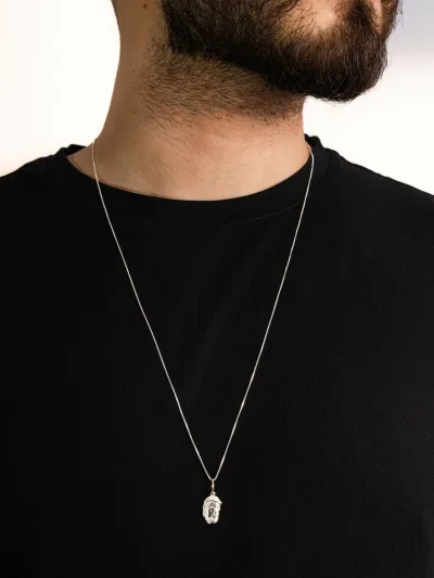 Corrente Masculina de Prata 925 Face de Jesus 70cm — foto 1