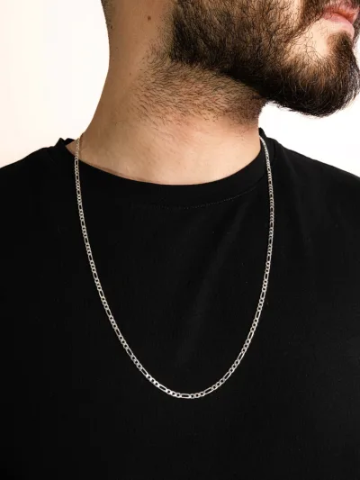 Corrente Masculina de Prata 925 Elos 3x1 3mm 70cm — foto 1