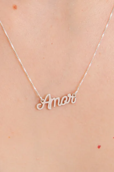 Colar de Prata 925 com Escrita “ Amor” — foto 2