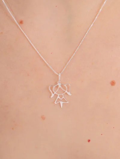 Colar de Prata 925 com Pingente Menina Minimalista — foto 2