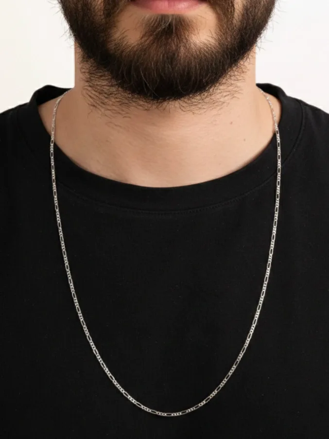 Corrente de Prata 925 Masculina Elos 3x1 1.5mm 70cm