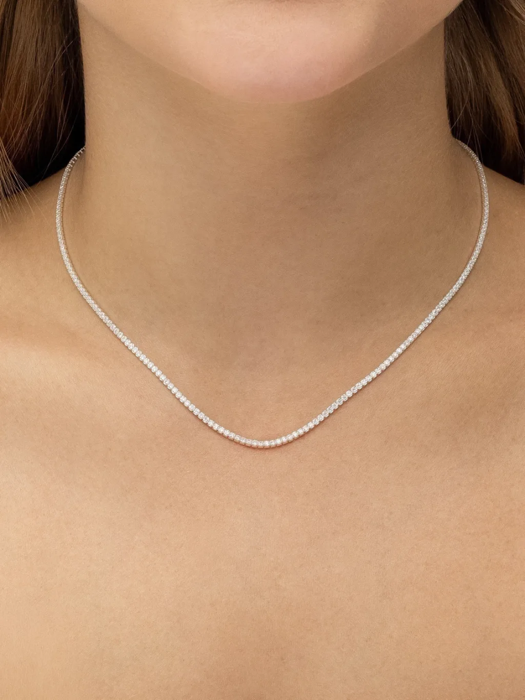 Colar de Prata 925 Riviera Zircônias Brancas