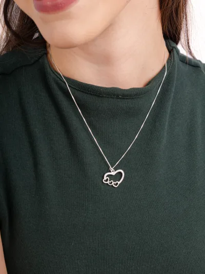 Colar de Prata 925 Multi Corações com Zircônias — foto 1