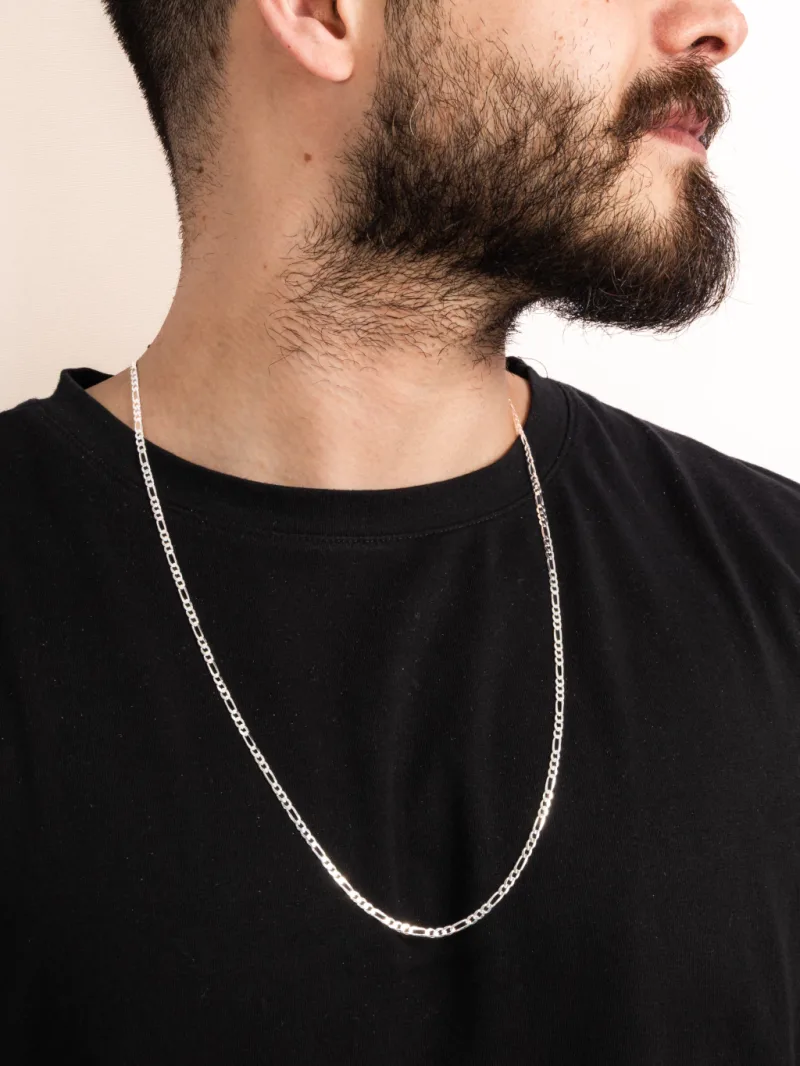 Corrente Masculina de Prata 925 Elos 3x1 4.3mm 70cm