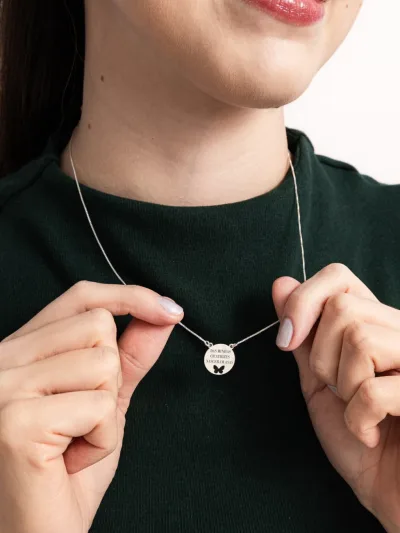 Colar de Prata 925 Central Das Minhas Cicatrizes Nasceram Asas — foto 2