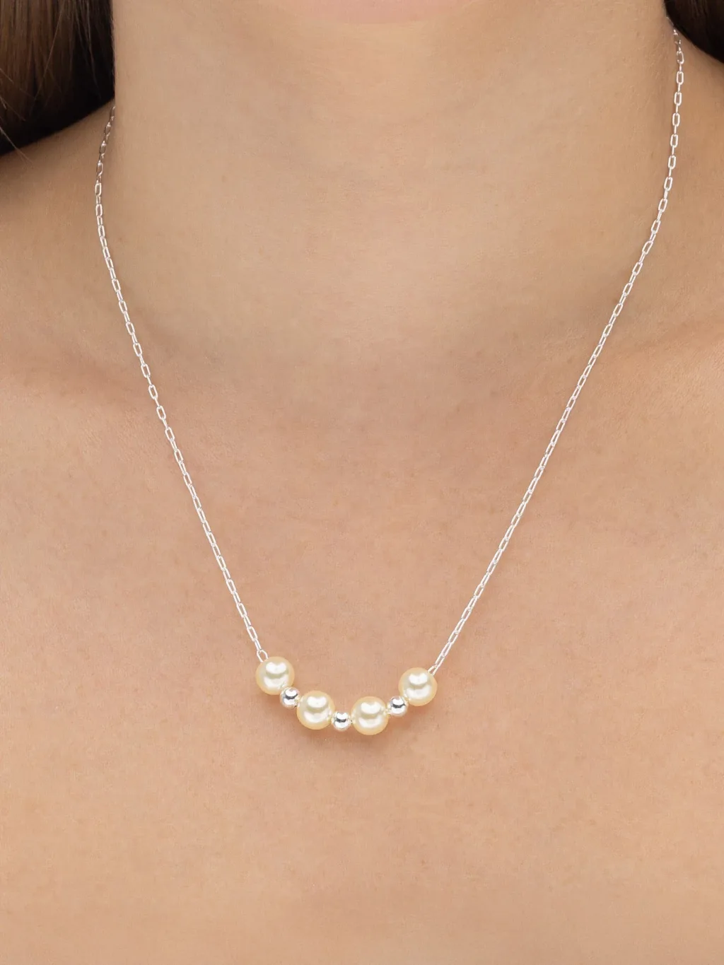 Colar de Prata 925 Bolinhas e Pérolas