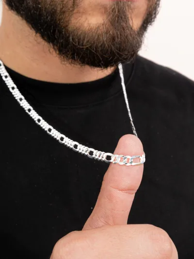 Corrente Masculina de Prata 925 Elos 3x1 6.2mm — foto 2