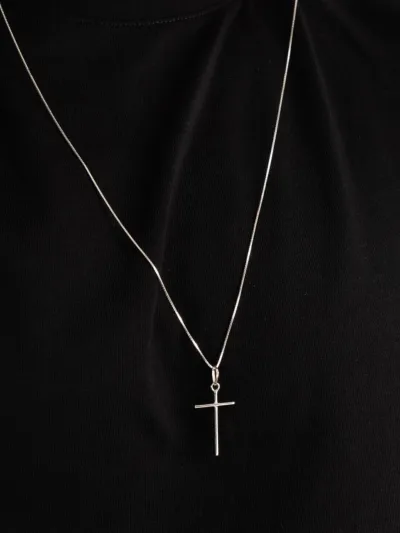 Corrente Veneziana Masculina Cruz de Prata 925 Grande 70cm — foto 3