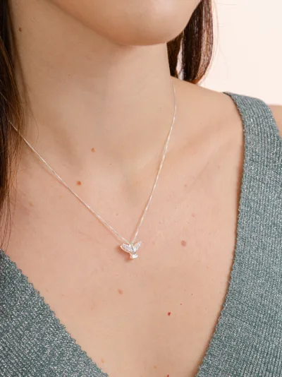 Colar de Prata 925 Espírito Santo Com Zircônias Brancas — foto 1