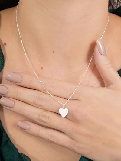 Conjunto de Prata 925 Coração Liso — foto 2