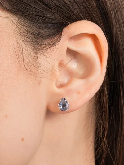 Conjunto de Prata 925 Gota Zircônia Lilás — foto 3