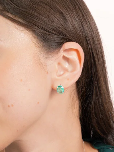 Conjunto de Prata 925 Zircônia Verde Turmalina Oval — foto 3