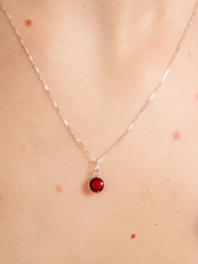 Conjunto De Prata 925 Ponto De Luz Zircônia Vermelho — foto 2