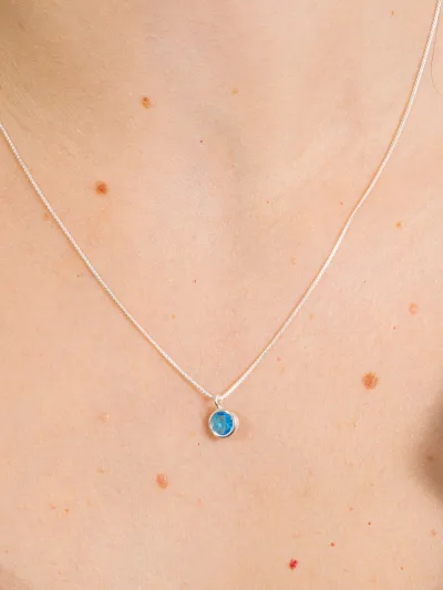 Conjunto de Prata 925 Zircônia Redonda Azul Claro Cravação Inglesa — foto 2