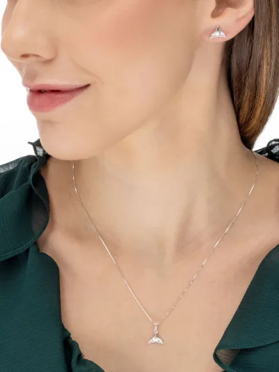 Conjunto de Prata 925 Rabo de Baleia Liso — foto 1