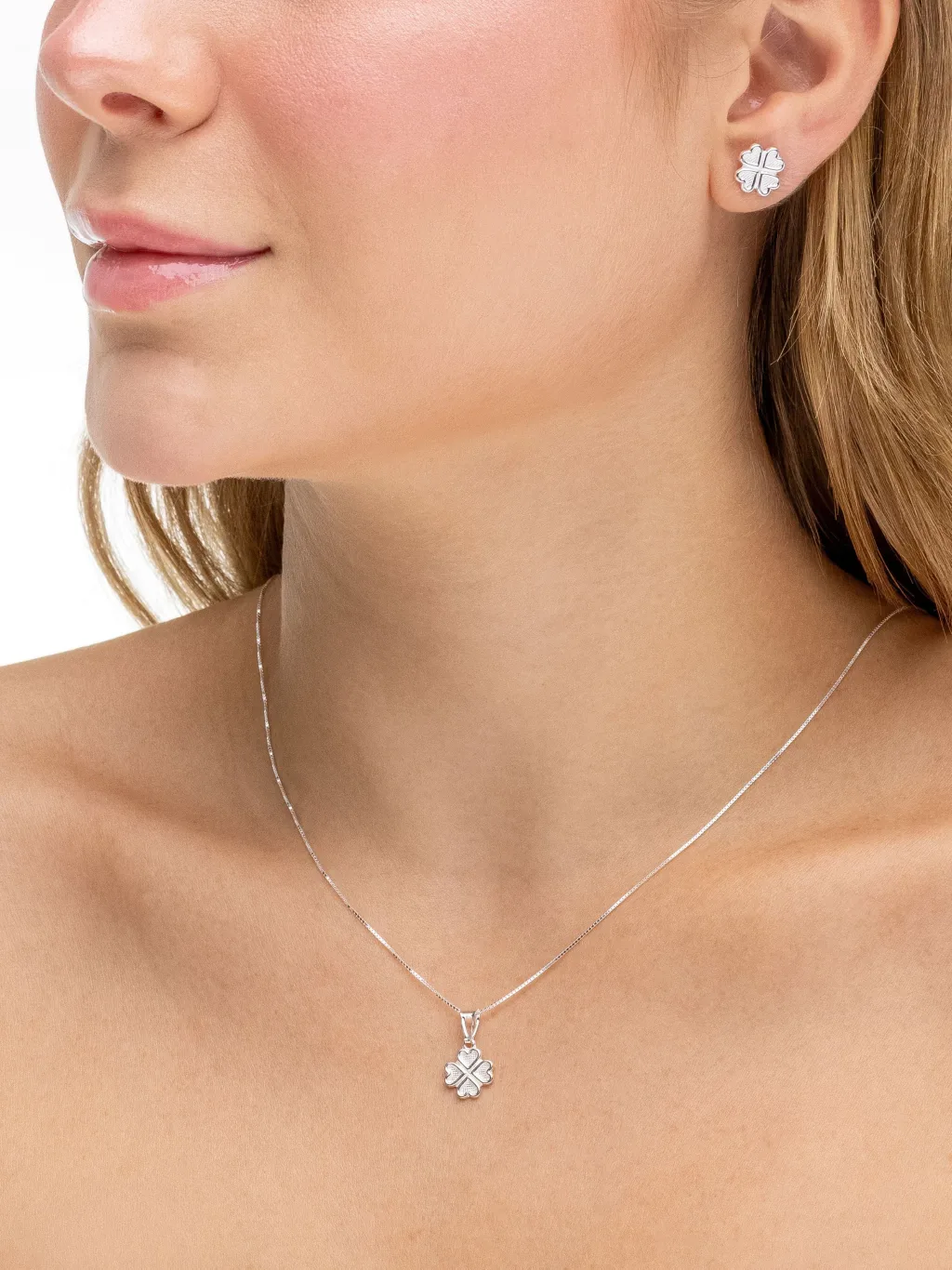 Conjunto de Prata 925 Trevo