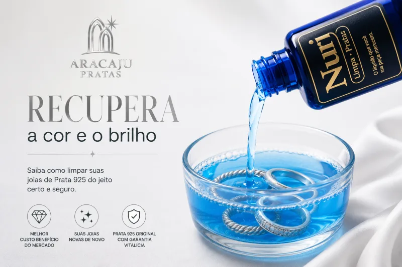 Limpa Prata Nuri 35ml Líquido Limpador De Pratas Brilho